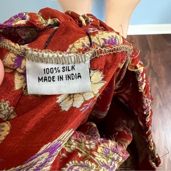 Vintage Silk Paisley Halter Neck Dress Multicolor - Picture 8 of 8